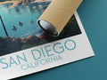 san diego travel poster rolled california