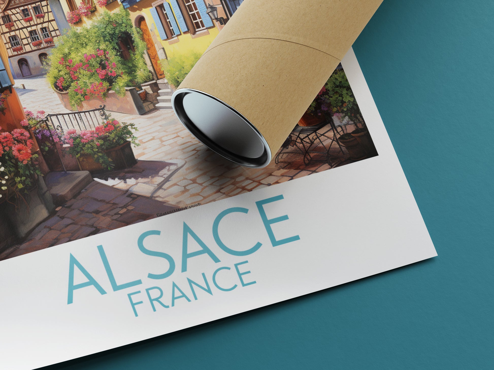 alsace travel poster rolled france