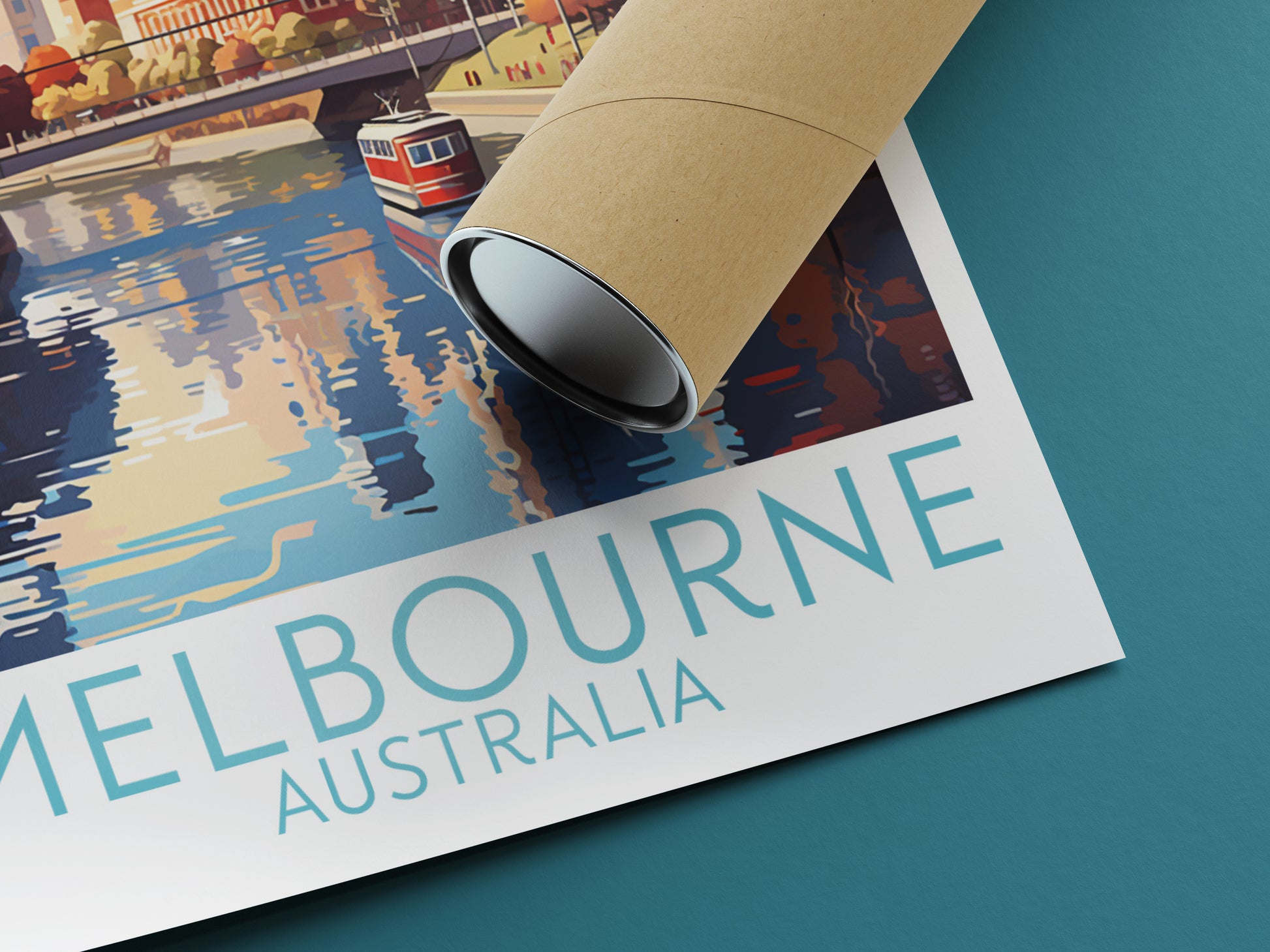 melbourne travel poster rolled australia