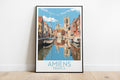 amiens travel poster on the ground france