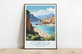 corsica travel poster on the ground france