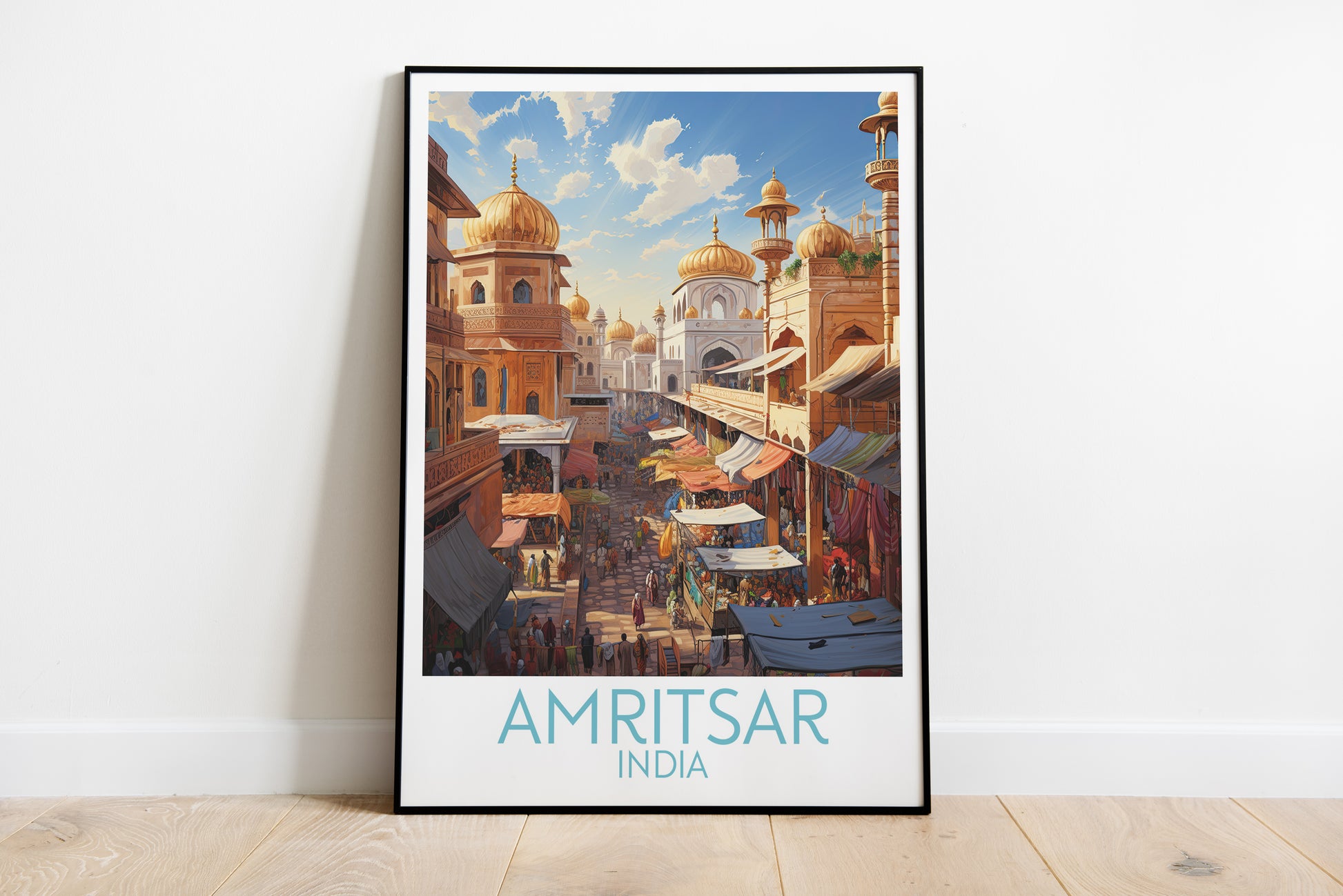 amritsar travel poster on the ground india