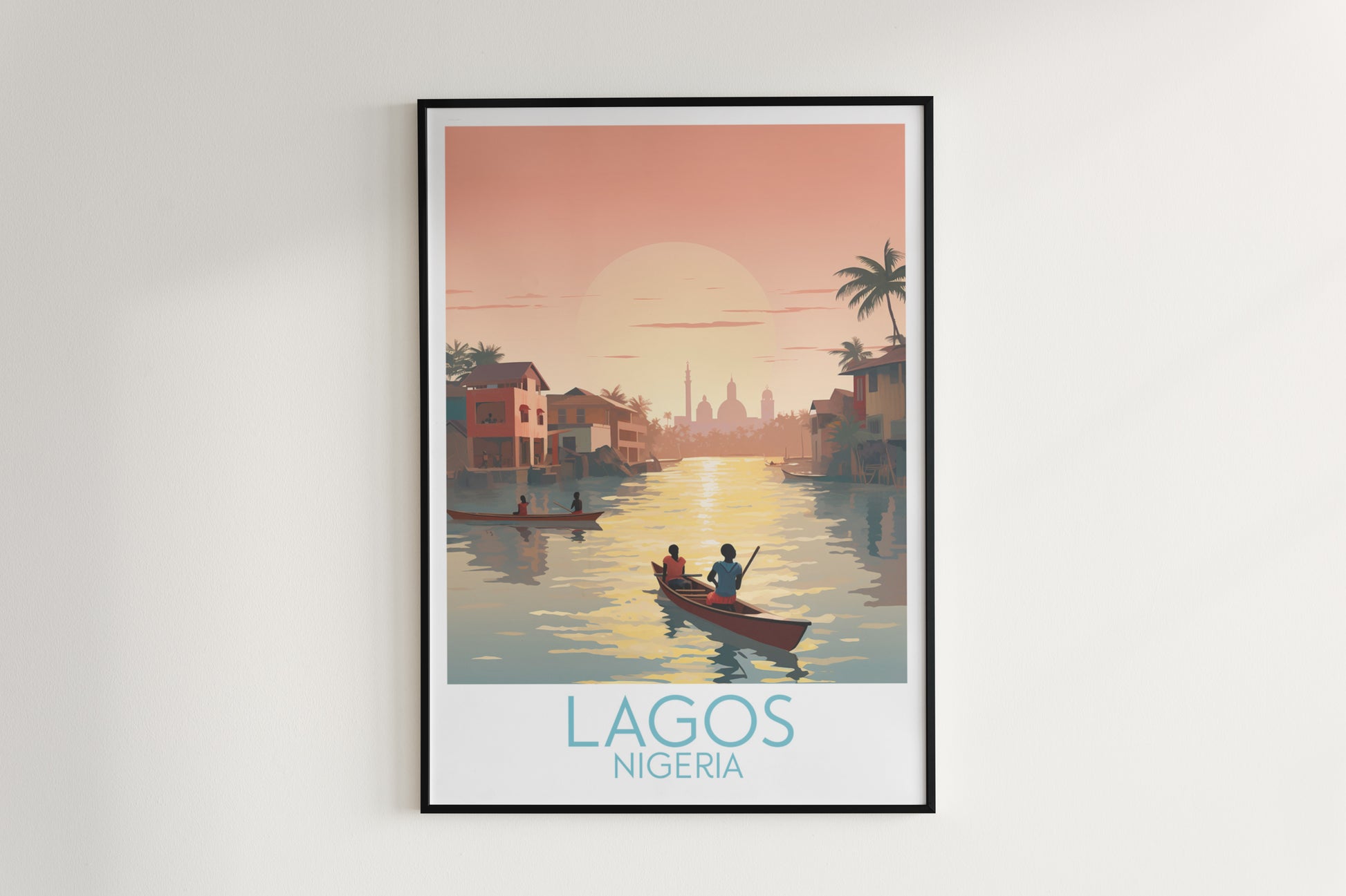 lagos travel poster hanged on the wall nigeria