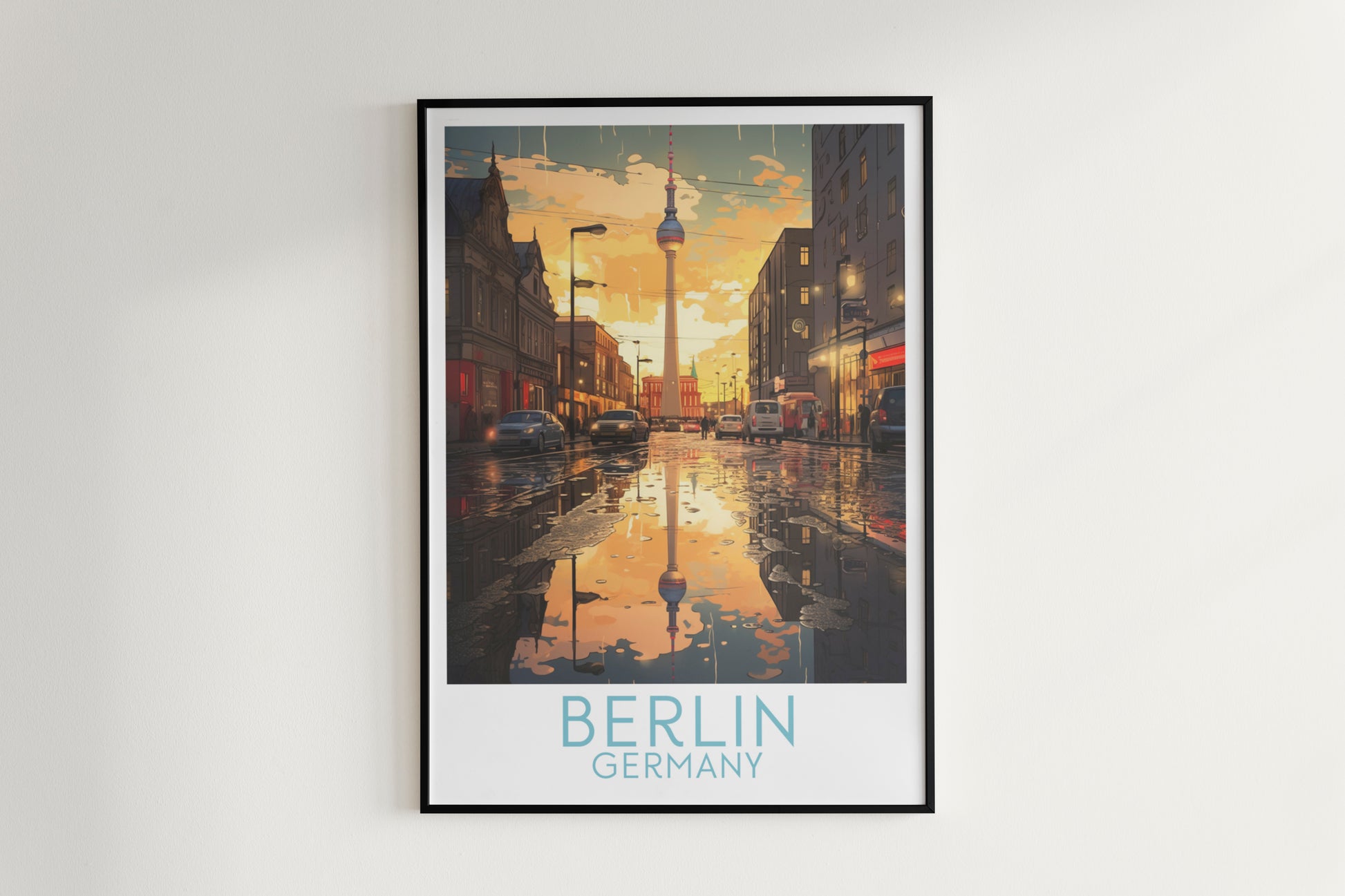 berlin travel poster hanged on the wall germany