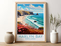 harlyn bay travel poster for kitchen england