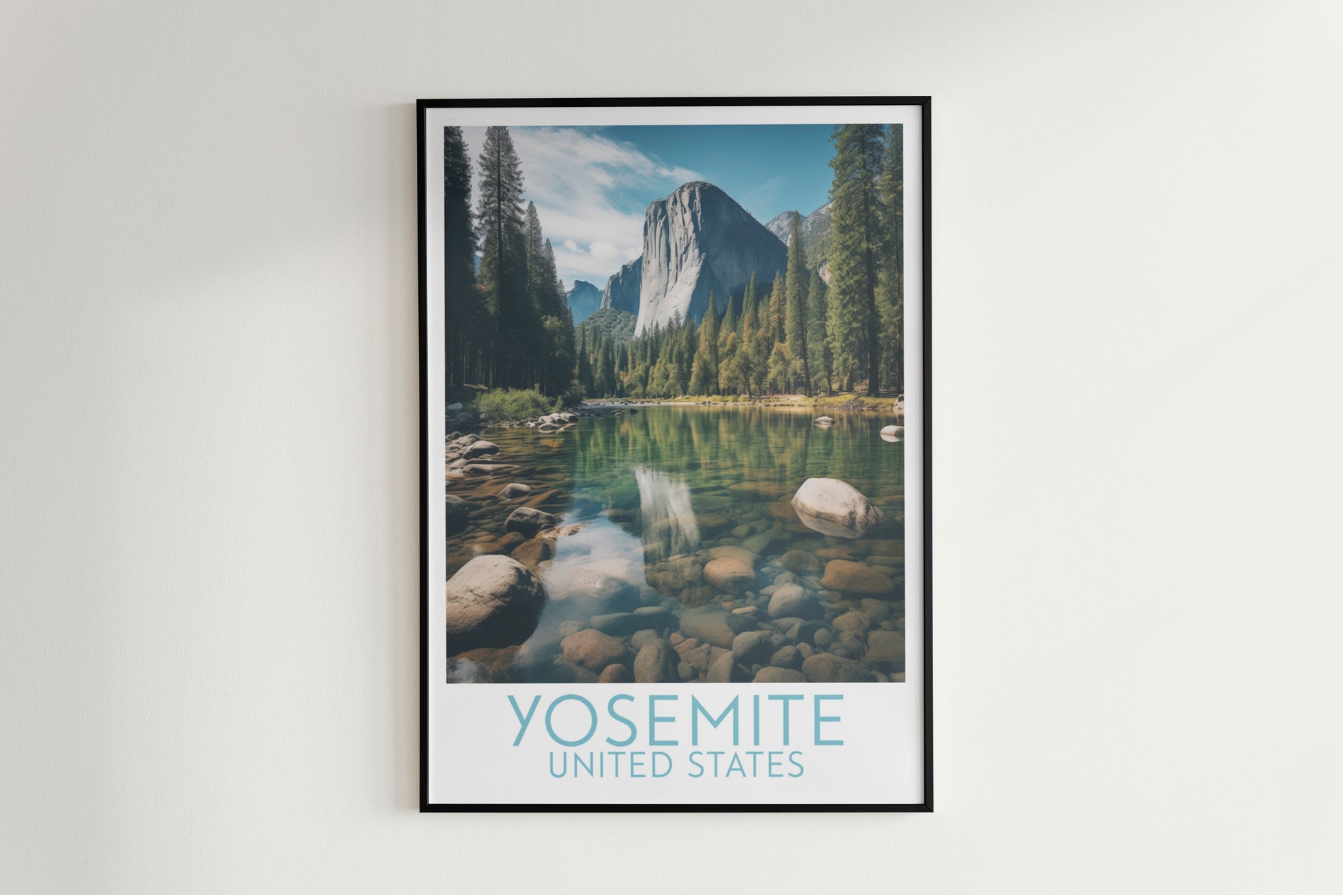 yosemite travel poster hanged on the wall united states