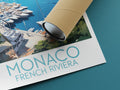 monaco travel poster rolled french riviera