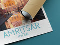 amritsar travel poster rolled india